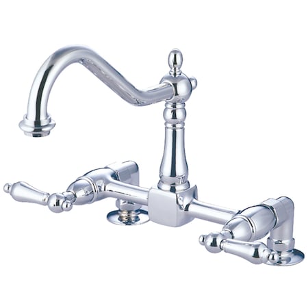 KS1141AL Heritage Two-Handle Bridge Kitchen Faucet, Polished Chrome